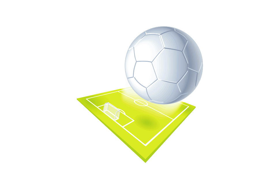 Soccer ground and ball