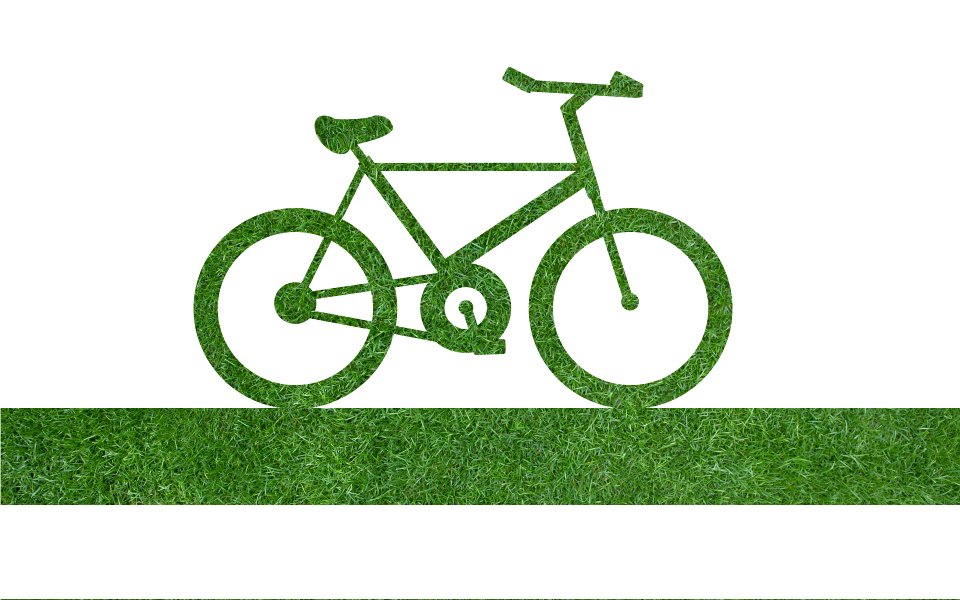 Go green concept - Eco cityscape in bicycle