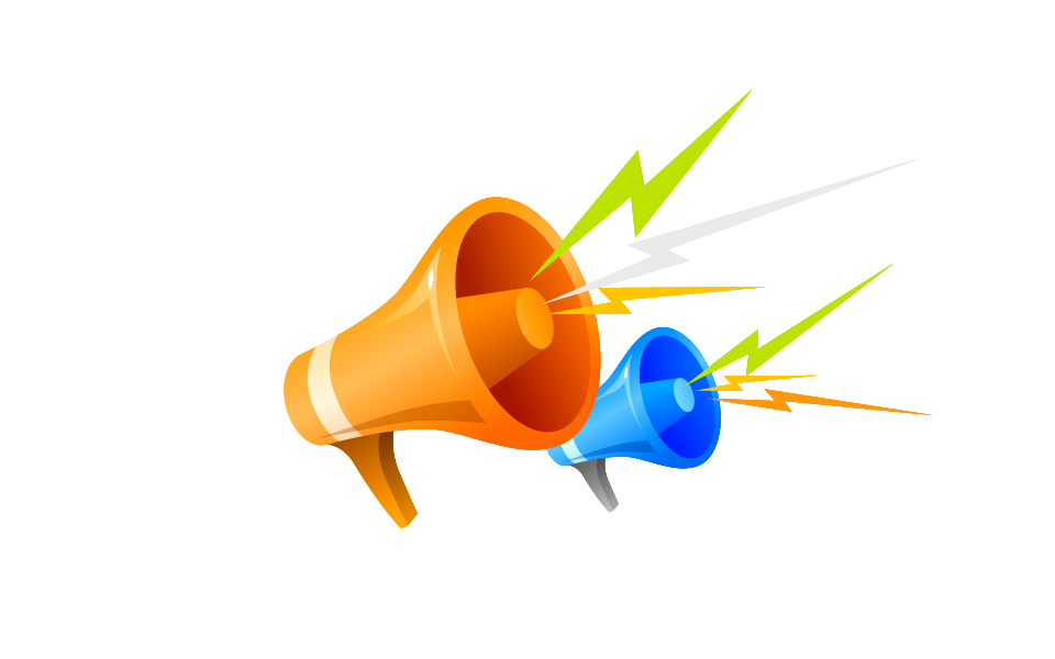 Illustration of megaphone and lightning