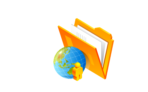 Globe with folder