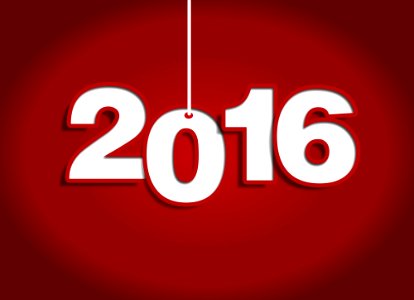Happy new year 2015 and 2016 Text Design-red background