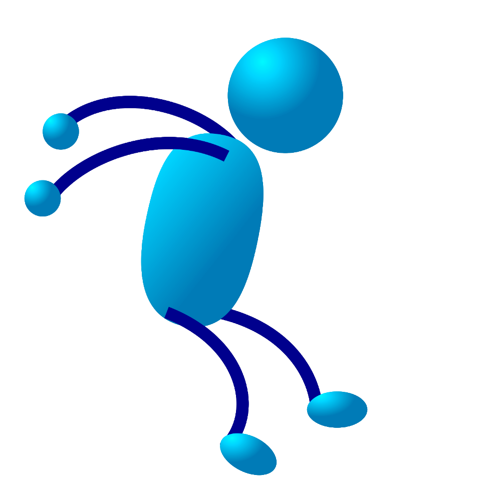 Illustration Of A Dancing Cartoon Blue Man