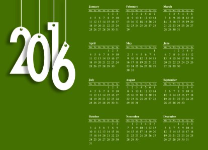 Happy new year 2016 design.-green background white letter