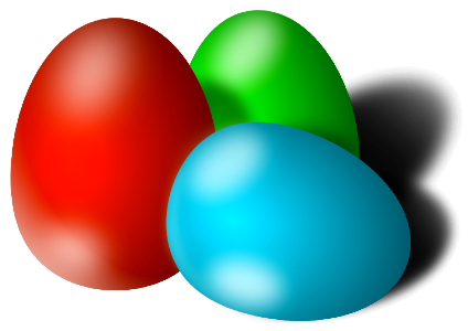 Illustration Of Three Colored Easter Eggs