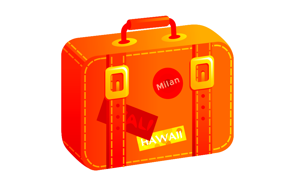 Vintage suitcase with funky stickers