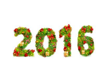 Happy new year 2016 design.-White