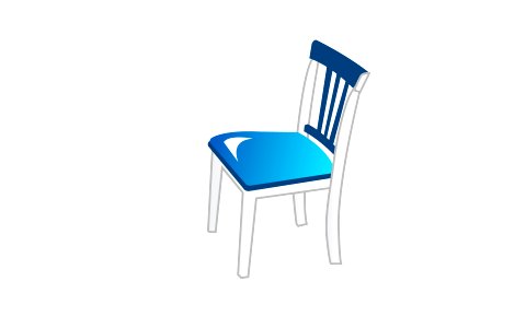 Chair blue classic detailed