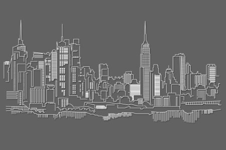 Silhouettes of Newyork cities