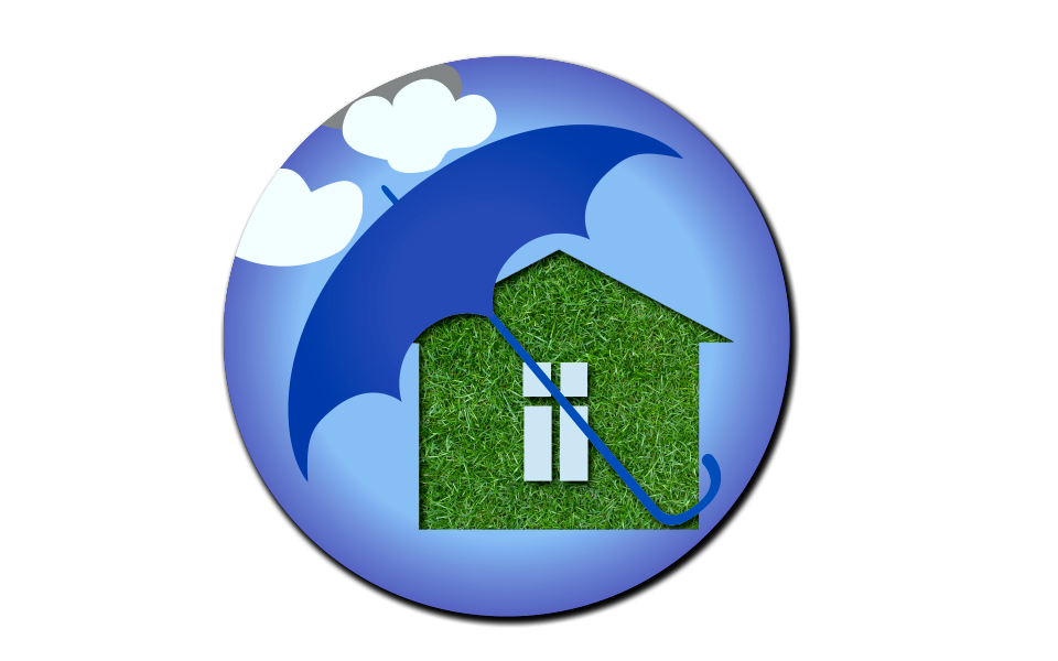 Protection of an environment concept. Umbrella covers the planet