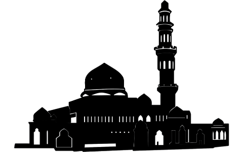Islamic template, stencil, pattern, grey mosque