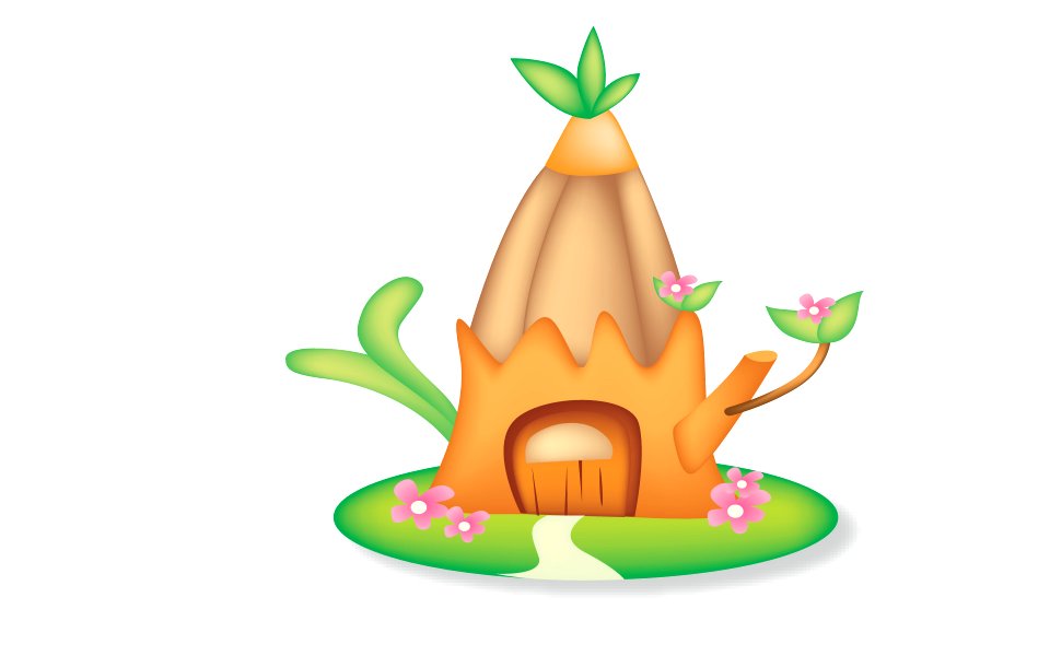 illustration landscape tree house