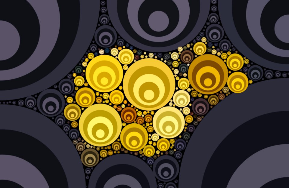 Yellow Text Pattern Circle