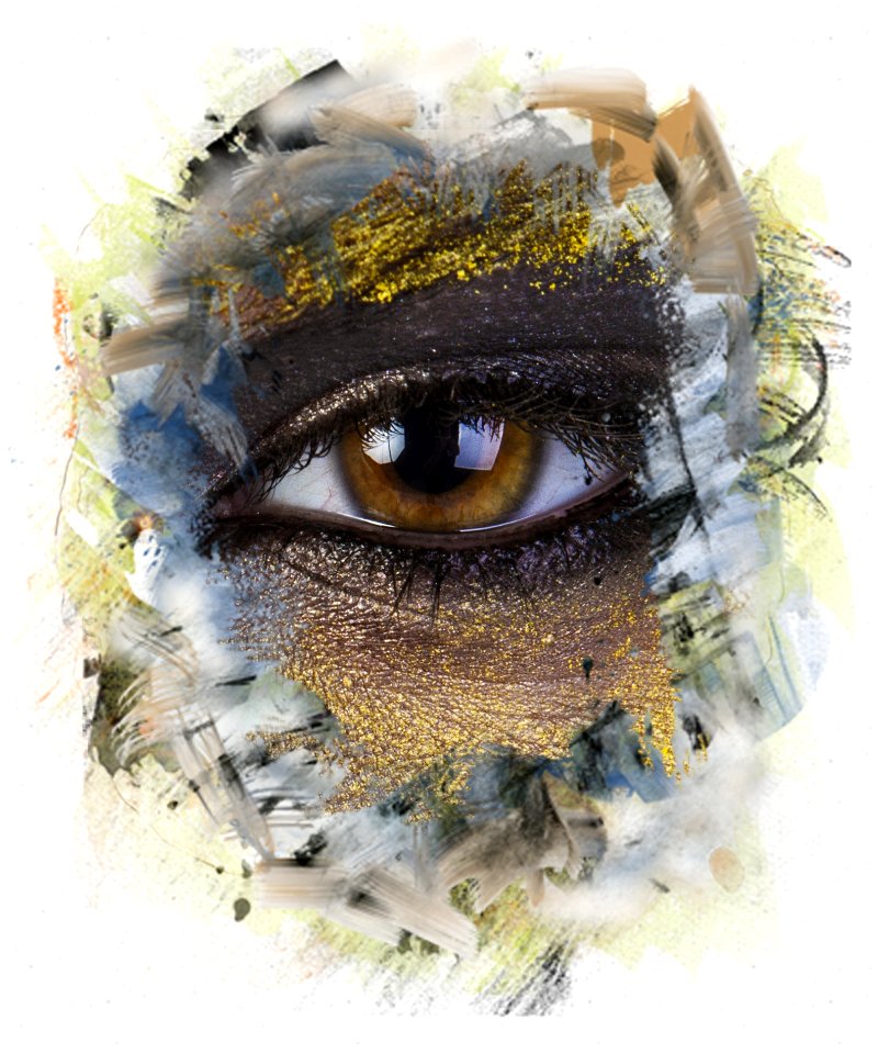 Watercolor Paint Close Up Eye Art
