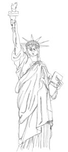Line Art Black And White Standing Drawing