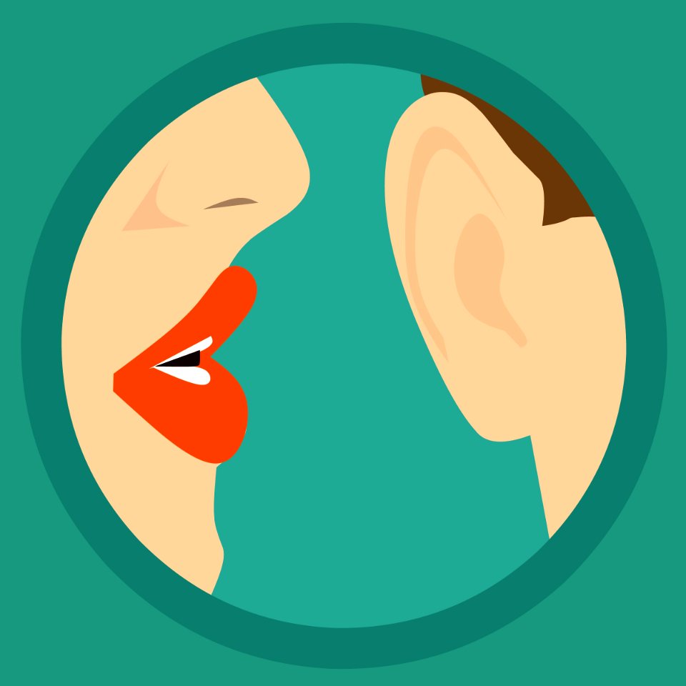 Whispering Woman Illustration