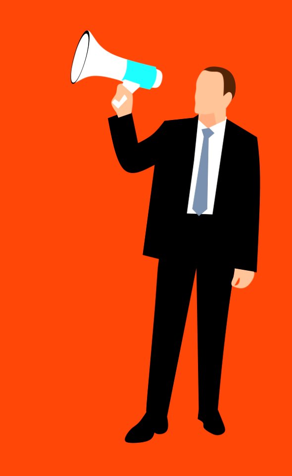 Man Holding Megaphone