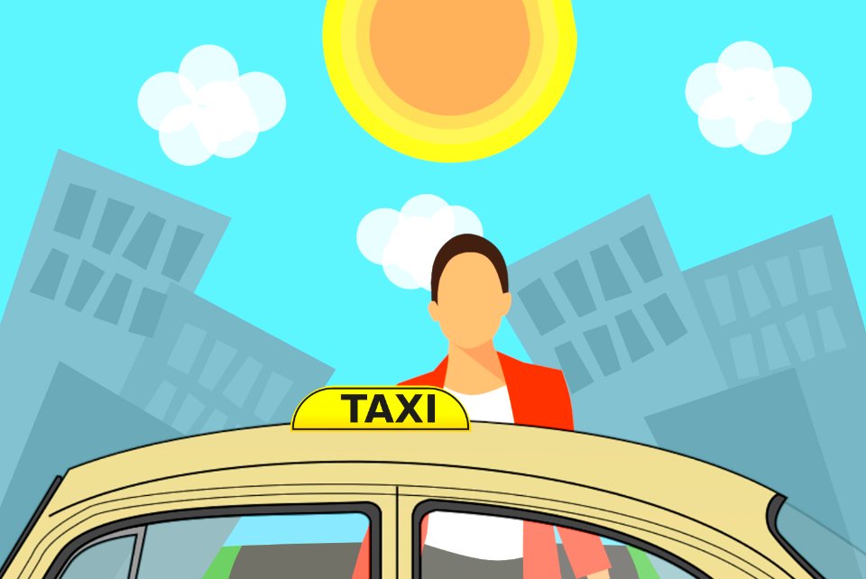 Woman Entering Taxi
