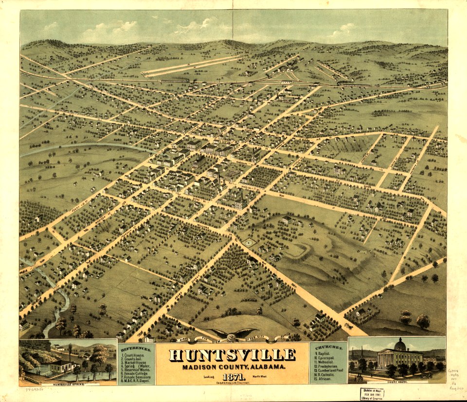 Bird's Eye View of Huntsville, Alabama Cityscape