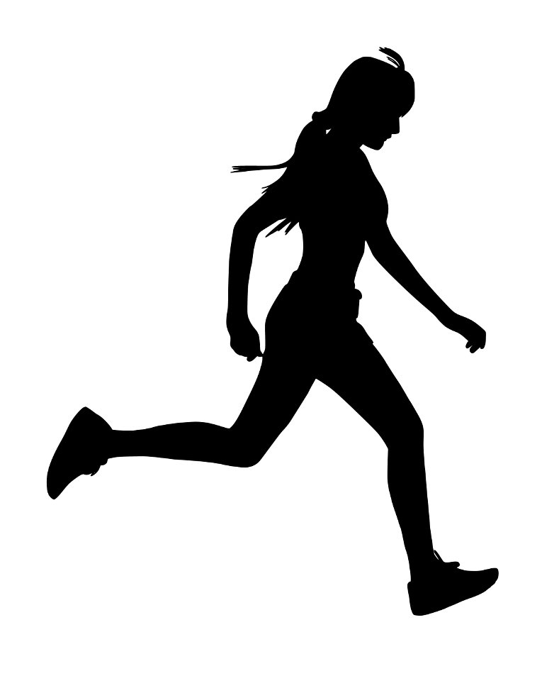 Woman Running Silhouette