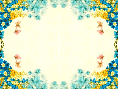 Blue and Yellow Flower Background