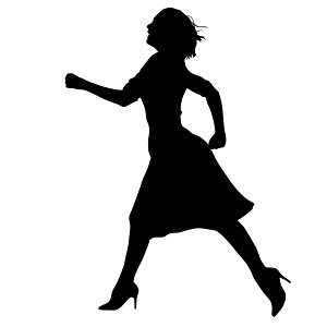 Woman Silhouette Running