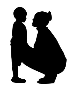 Mother and Son Silhouette