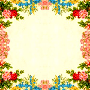 Floral Border on Vintage Background