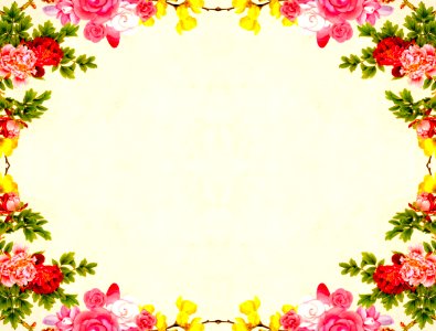 Colorful Floral Frame Background