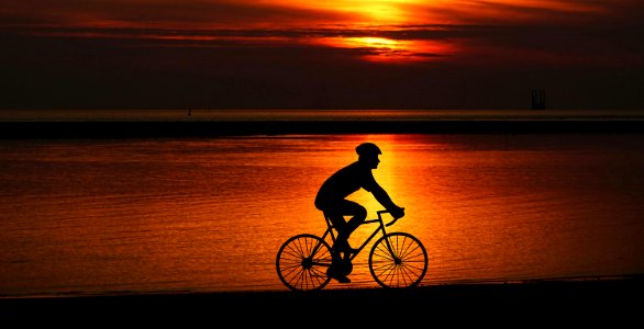 Cyclist Silhouette at Sunset