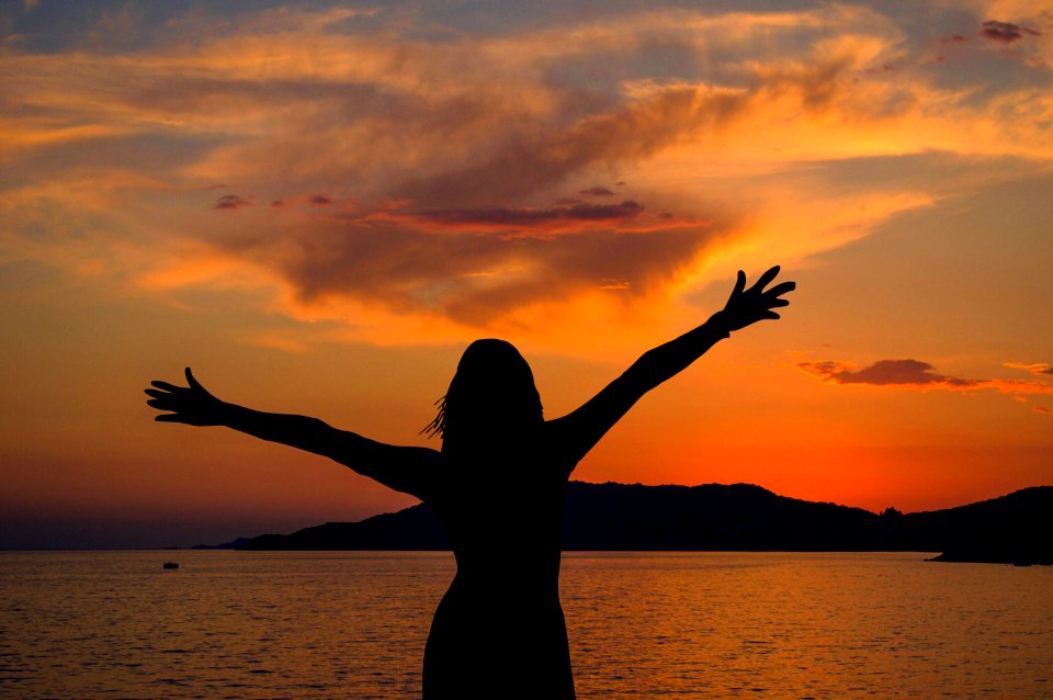 Happy Woman Silhouette