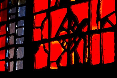 Red Window Stained Glass Darkness