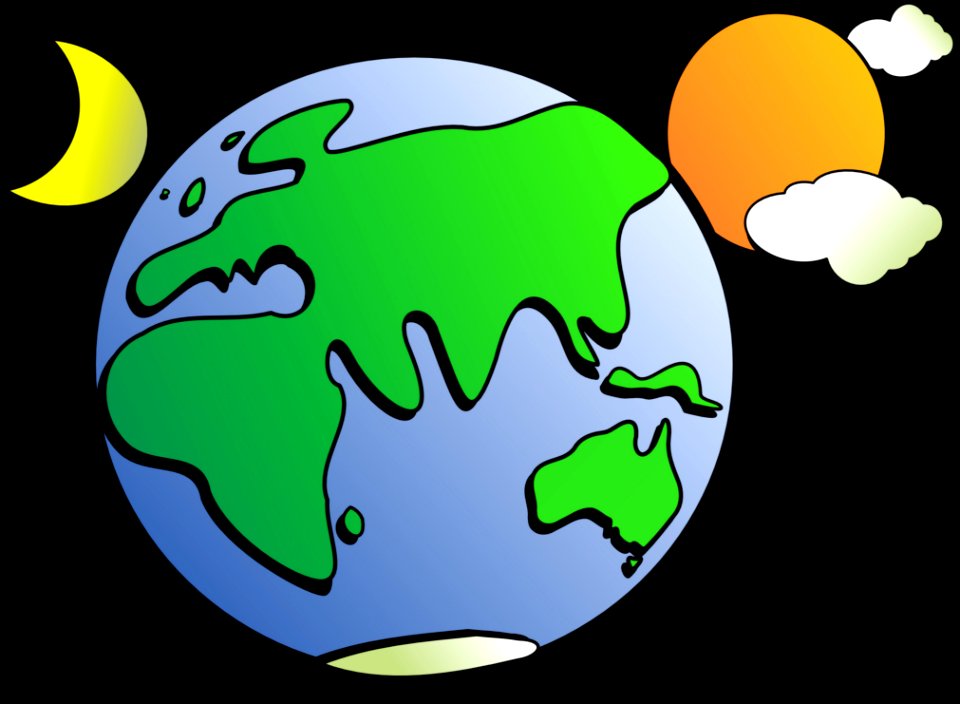 Green Yellow Planet Cartoon