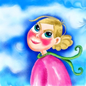 Pink Watercolor Paint Fictional Character Flower