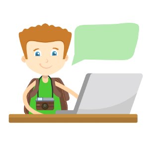 Boy Cartoon Male Sitting