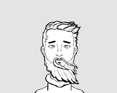 Beard in the wind