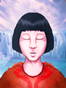 Eskimo Girl On a Glacier
