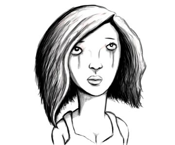 black and white crying girl