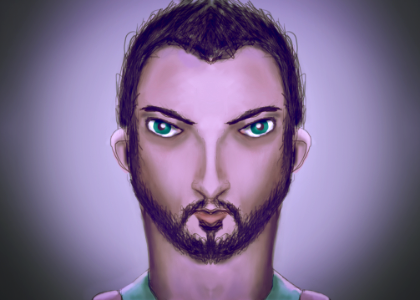 Facial symmetry n2 bearded man