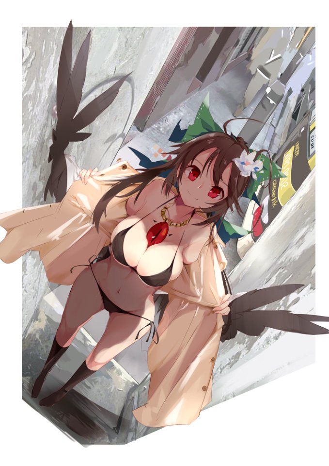 She's "Utsuho Reiuji" From Touhou.