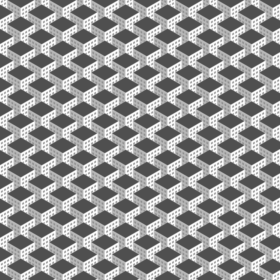 Isometric buildings pattern