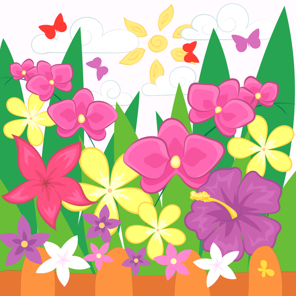 Flowers and butterflies