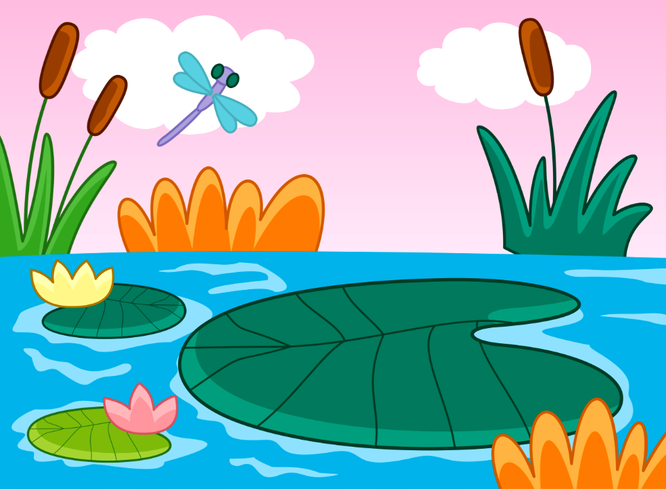 Lily pads adn reeds