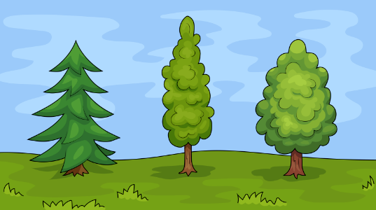 Three different trees