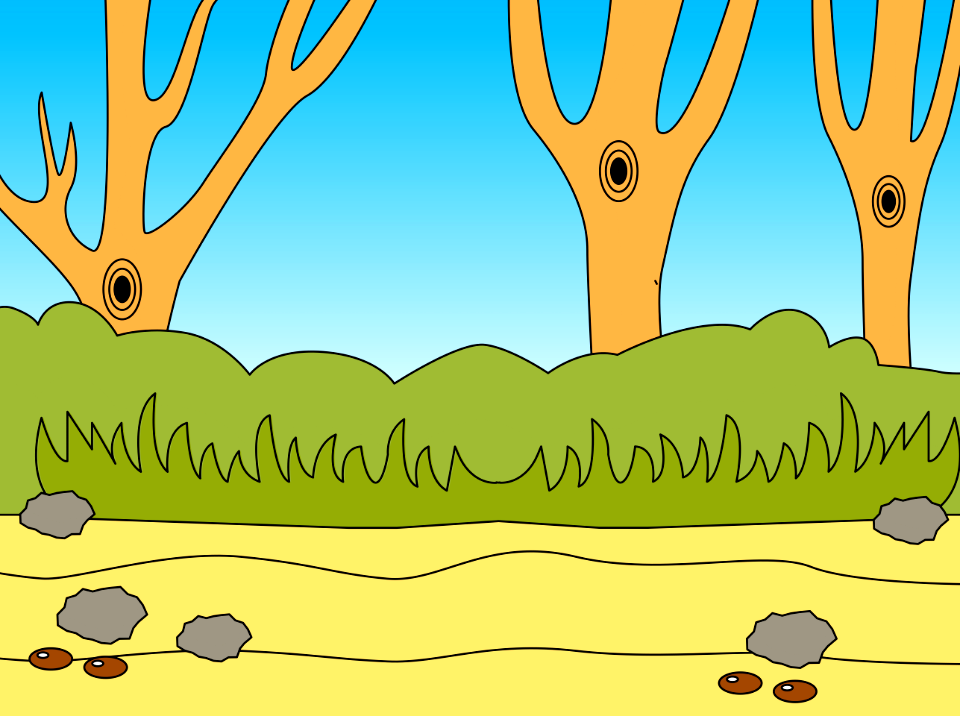 Three tree trunks