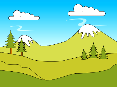 Green hills - Free digitally-made illustrations on creazilla.com