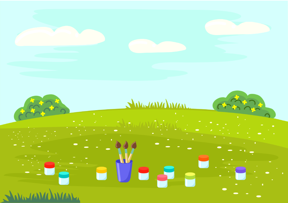 Open air painting lesson