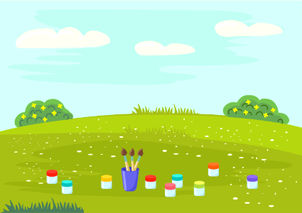 Open air painting lesson