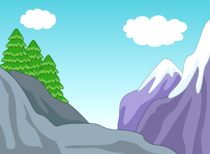 Mountains with trees