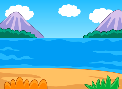 Two mountain islands landscape
