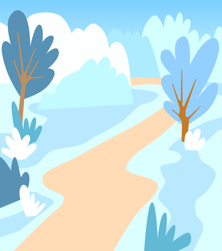 Blue forest road